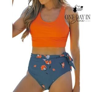 Dokotoo Crop Top High Waist Bikini Swimsuit Size M